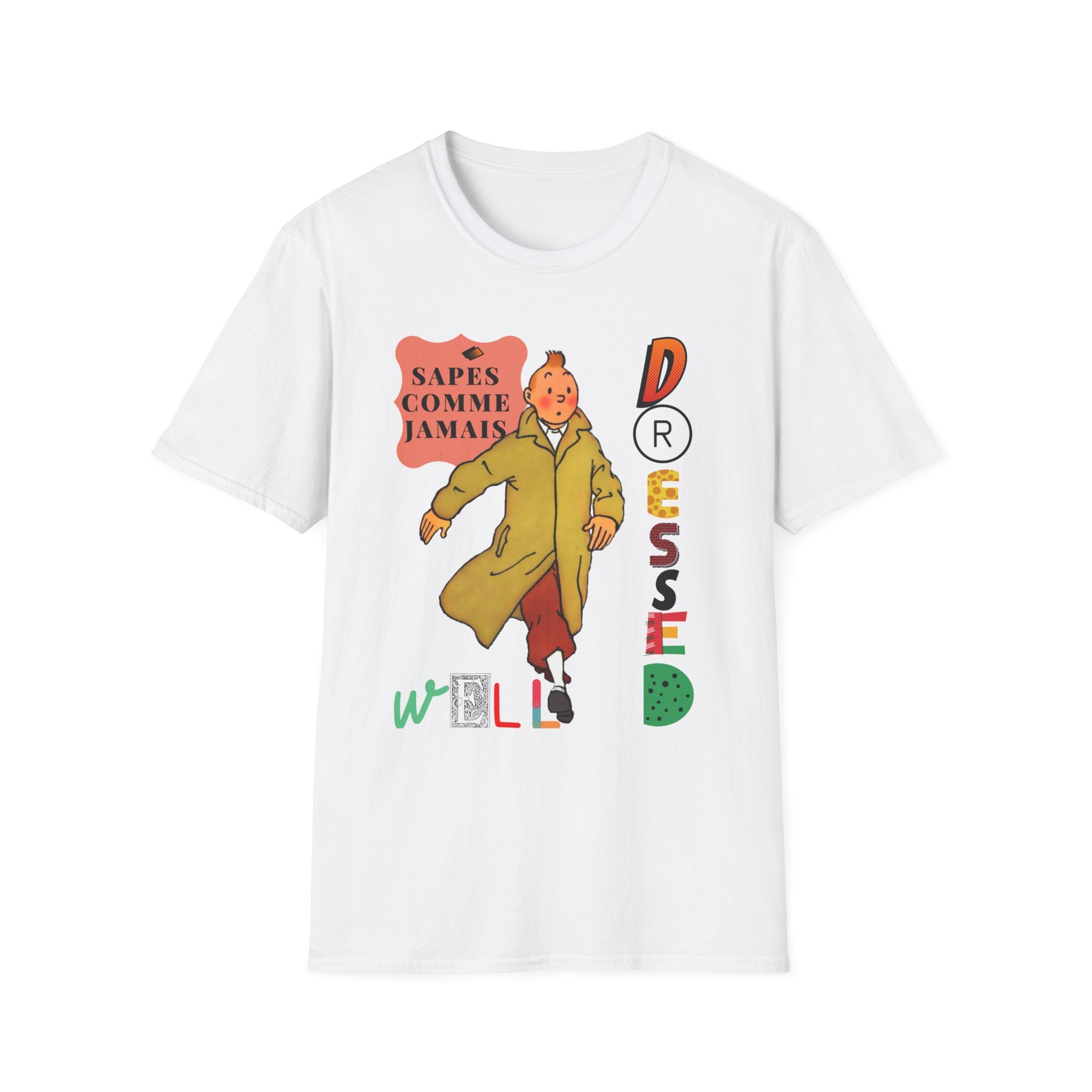 T-shirt streetwear vintage dessin animé – Art typographique audacieux