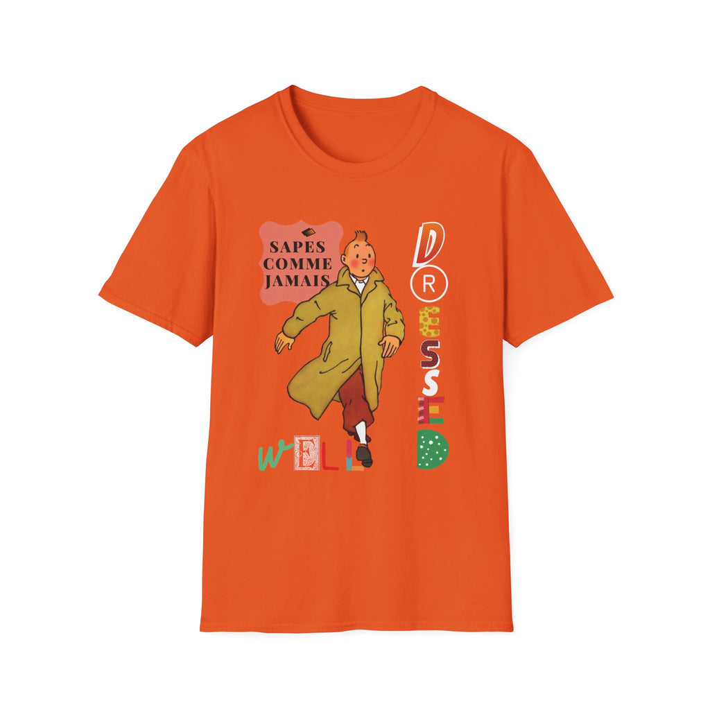 T-shirt graphique vintage "Sapes Comme Jamais" — T-shirt BD rétro français
