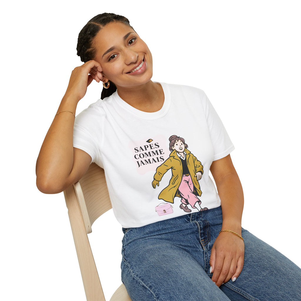 T-shirt graphique vintage "Sapes Comme Jamais" — T-shirt BD rétro français