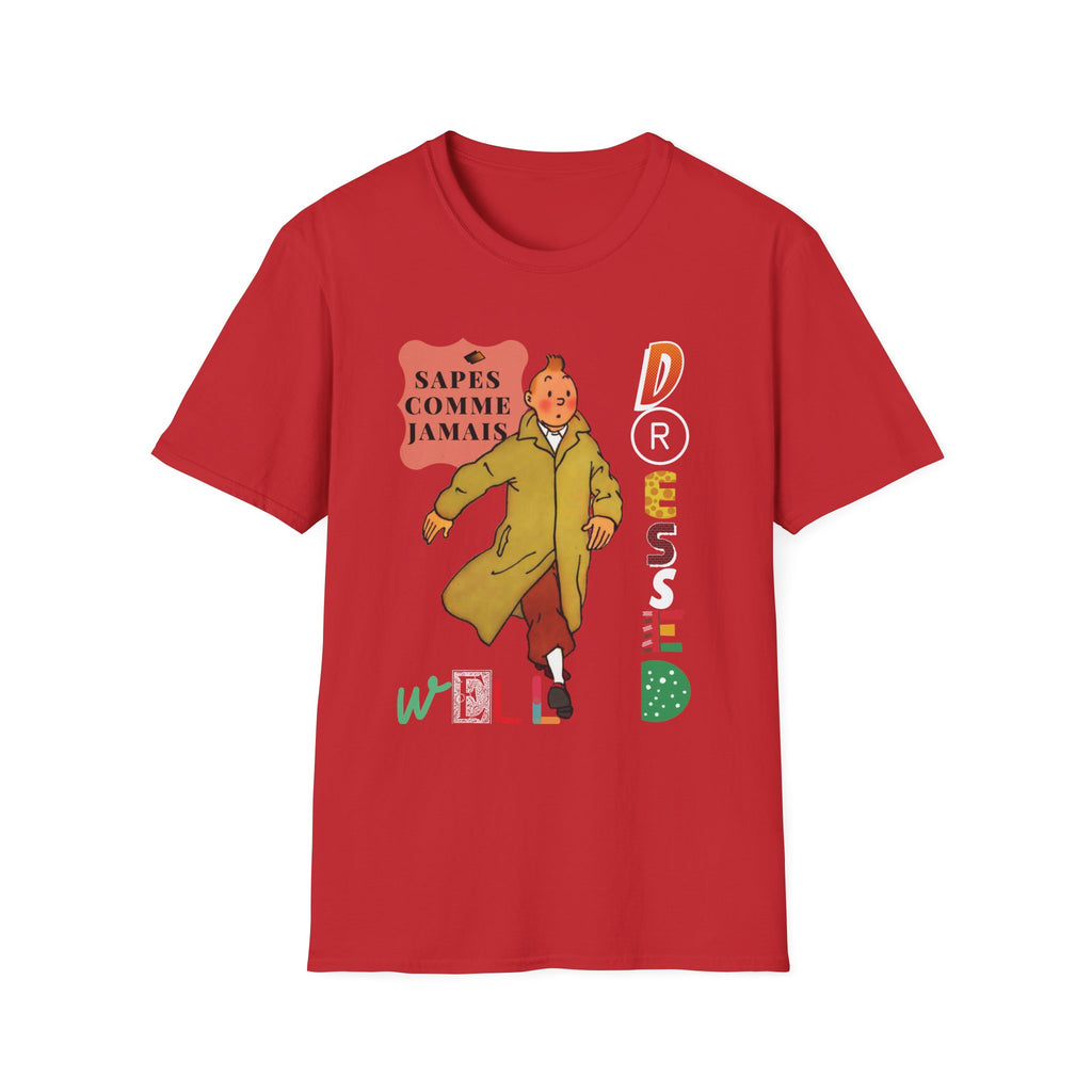 T-shirt graphique vintage "Sapes Comme Jamais" — T-shirt BD rétro français