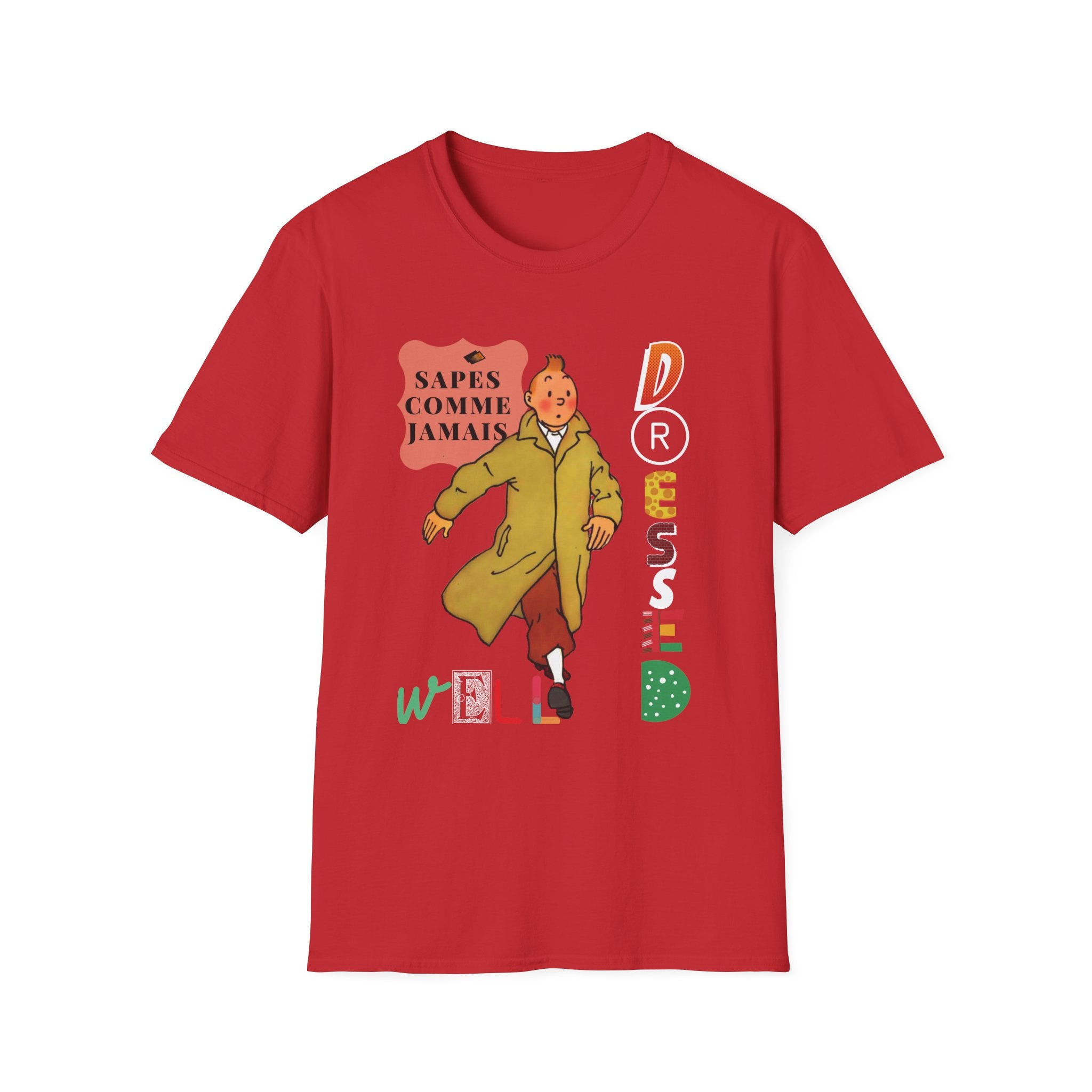 T-shirt graphique vintage "Sapes Comme Jamais" — T-shirt BD rétro français