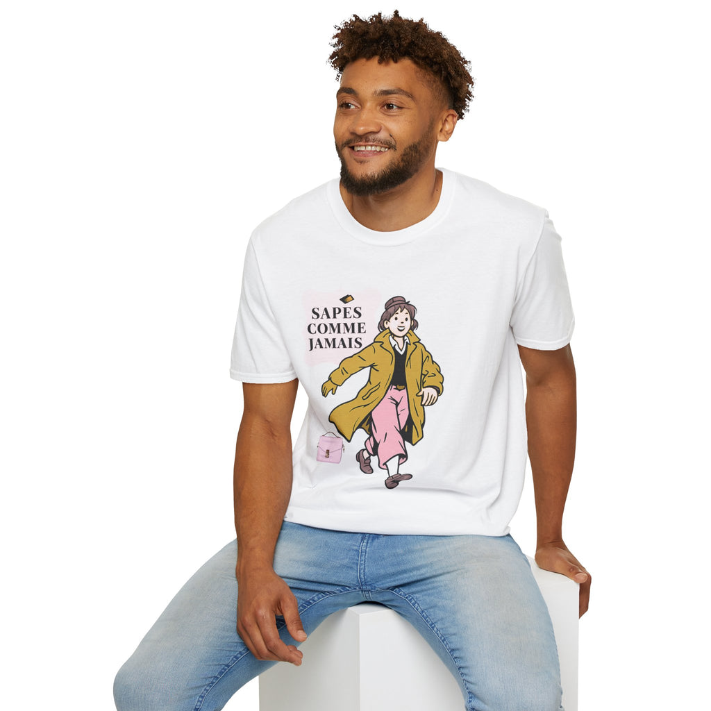 T-shirt graphique vintage "Sapes Comme Jamais" — T-shirt BD rétro français