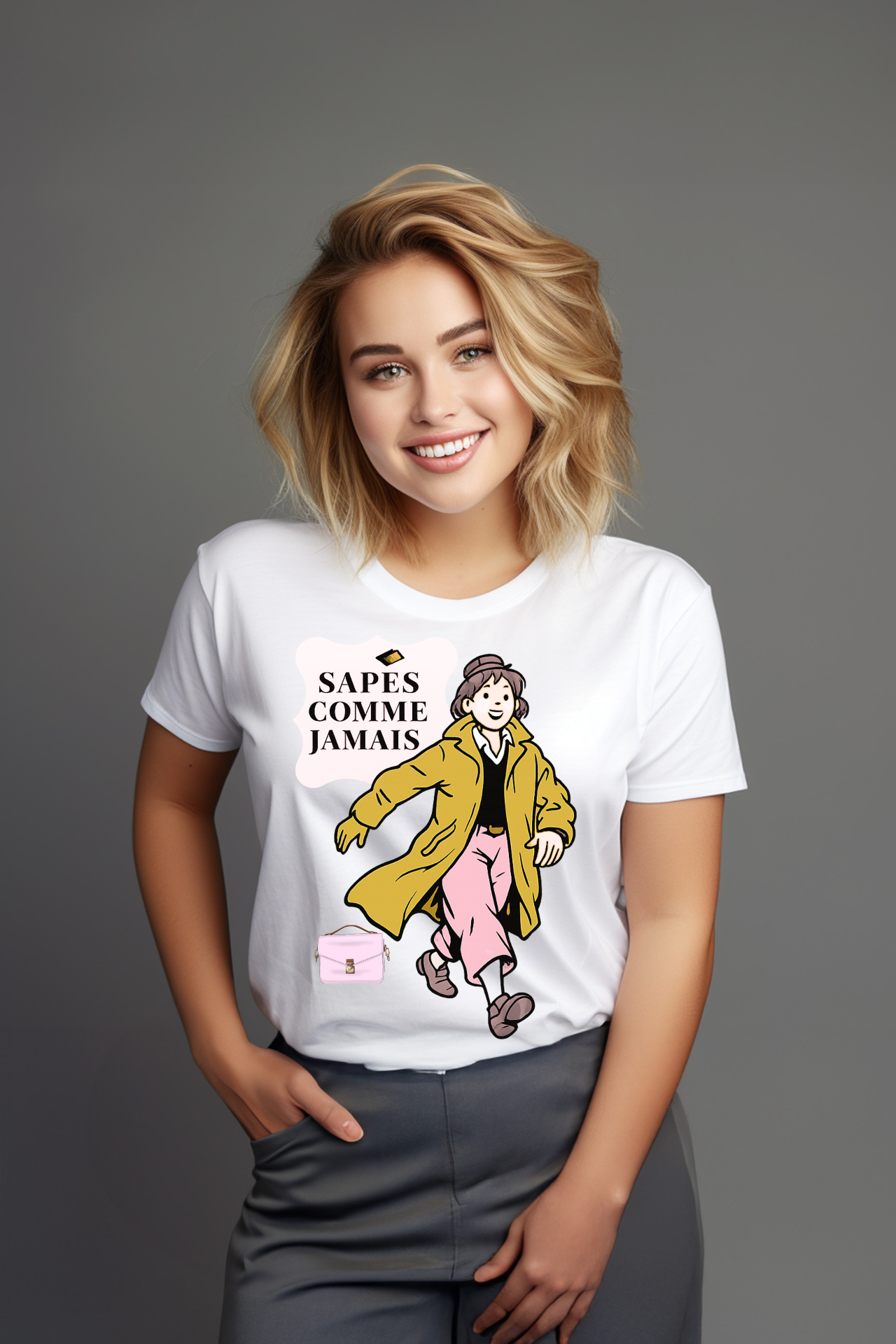 T-shirt graphique vintage "Sapes Comme Jamais" — T-shirt BD rétro français