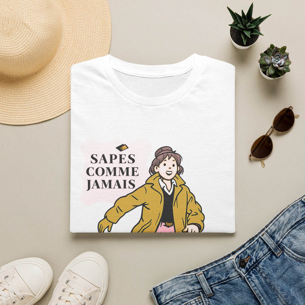 T-shirt graphique vintage "Sapes Comme Jamais" — T-shirt BD rétro français