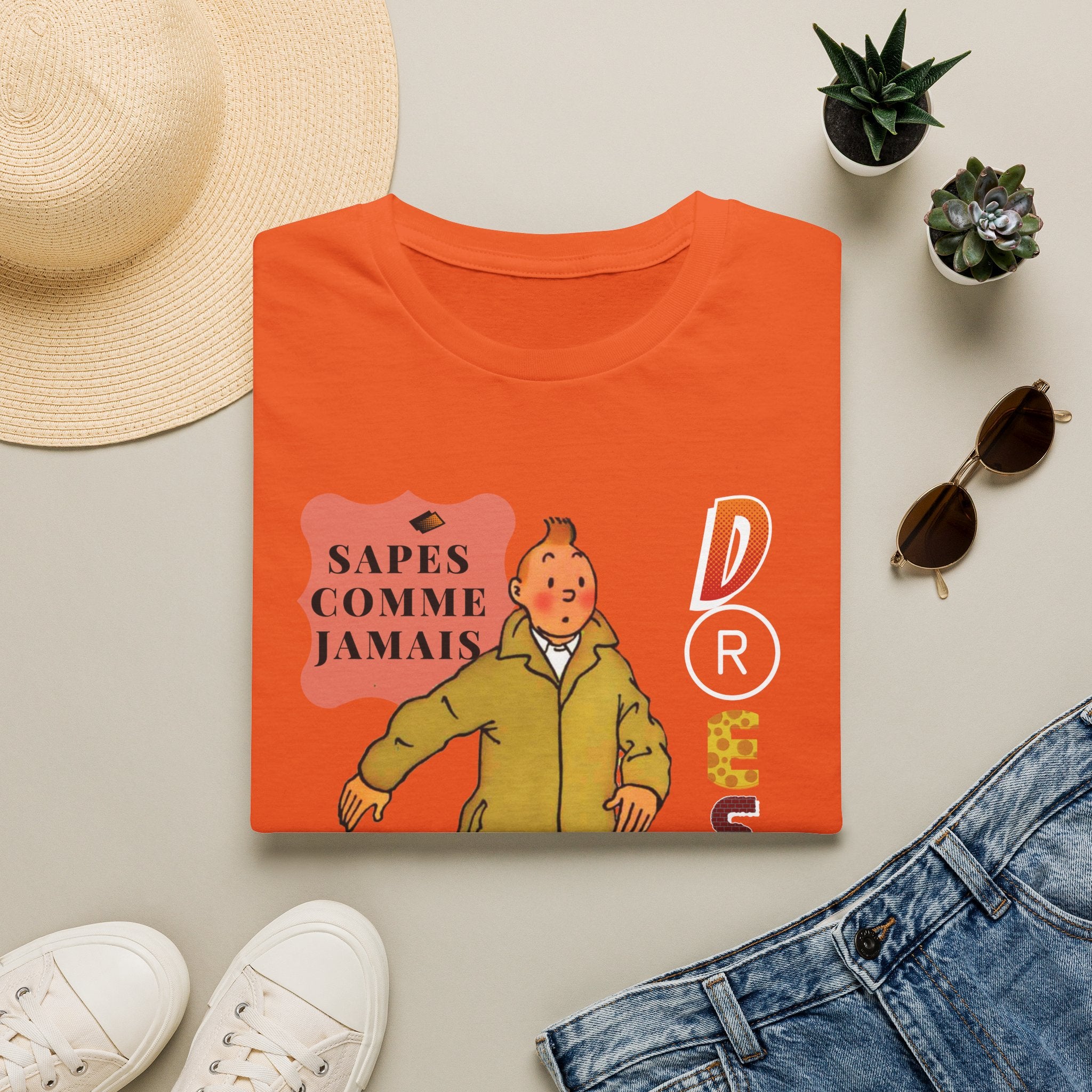 T-shirt graphique vintage "Sapes Comme Jamais" — T-shirt BD rétro français