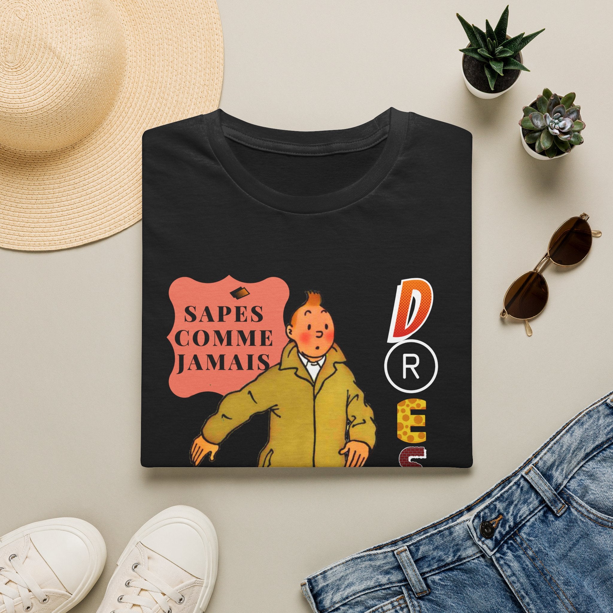 T-shirt streetwear vintage dessin animé – Art typographique audacieux