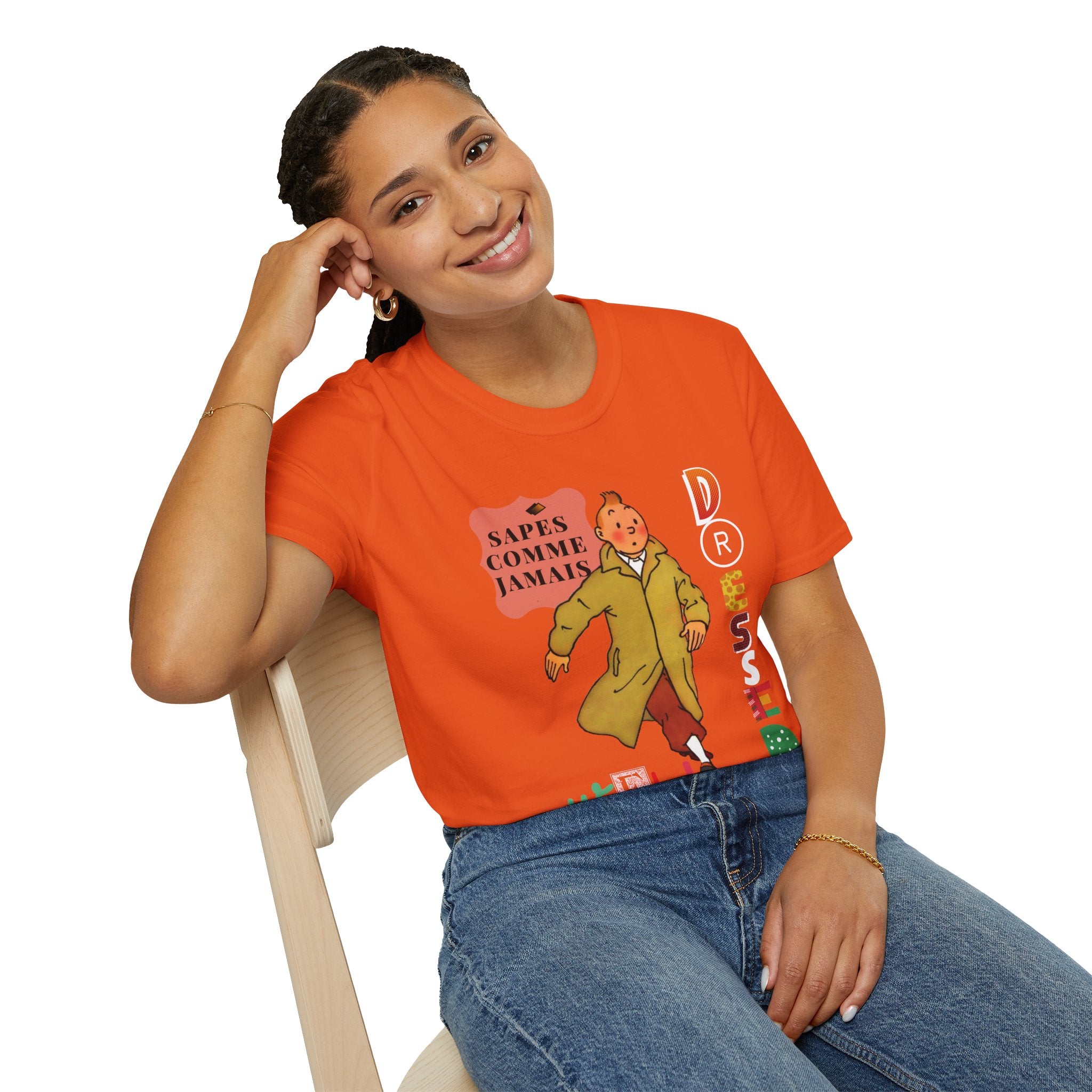 T-shirt graphique vintage "Sapes Comme Jamais" — T-shirt BD rétro français